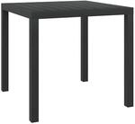 vidaXL Gartentisch Schwarz 80x80x74 cm Aluminium und WPC 42790
