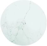 vidaXL Tischplatte Wei&szlig; &Oslash;40x0,8 cm Hartglas in Marmoroptik 322246