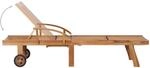 vidaXL Sonnenliege mit Auflage Beige Massivholz Teak