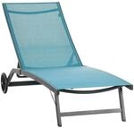 Outsunny Sonnenliege Liegestuhl mit Verstellbarer R&uuml;ckenlehne Gartenliege Blau