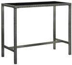 vidaXL Garten-Bartisch Grau 130x60x110 cm Poly Rattan und Glas 313462