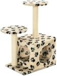 vidaXL Katzen-Kratzbaum Sisal 60 cm Beige Pfoten-Aufdruck