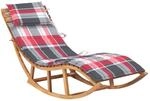 vidaXL Schaukelliege mit Auflage 60 x 180 x 73 cm Massivholz Teak