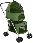 vidaXL Hundewagen f&uuml;r 2 Hunde Faltbar Gr&uuml;n 83x48x97 cm Oxford-Gewebe 172207