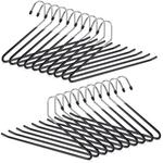 Relaxdays Hosenb&uuml;gel Metall Schwarz Rutschfest 20er Pack 35 cm x 18 cm x 0,5 cm