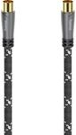 Hama Antennen-Kabel Koax-Stecker/Koax-Kupplung 120 dB Metall Schwarz 1,5 m