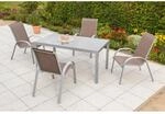 Gartenm&ouml;belset Amalfi 5-tlg. Taupe inkl. Stapelsessel