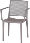 Siena Garden Stapelstuhl Square mit Armlehnen Taupe