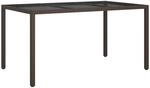 vidaXL Gartentisch 150x90x75 cm Geh&auml;rtetes Glas Poly Rattan Braun 316704