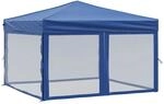 vidaXL Partyzelt Faltbar mit Seitenw&auml;nden Blau 3x3 m