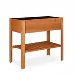 Relaxdays Hochbeet Tannenholz Hellbraun Mit Ablage 80 cm x 88 cm x 43,5 cm 6,8 kg