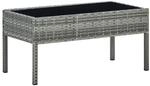 vidaXL Gartentisch Grau 75x40x37 cm Poly Rattan 45905