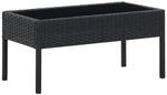 vidaXL Gartentisch Schwarz 75x40x37 cm Poly Rattan 45904