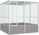 vidaXL Vogelk&auml;fig Grau 213,5x217,5x211,5 cm Verzinkter Stahl