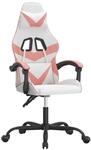 vidaXL Gaming-Stuhl Drehbar Wei&szlig; und Rosa Kunstleder 349552