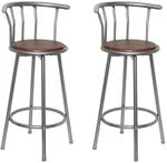 vidaXL Barhocker 2 Stk Braun Stahl 60560