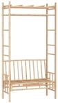 vidaXL Gartenbank mit Pergola 116 cm Bambus
