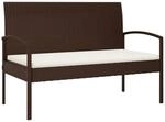 vidaXL Gartenbank mit Kissen Braun 105 cm Poly Rattan