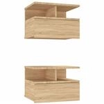 vidaXL Nachttische 2Stk H&auml;ngend Sonoma-Eiche 40x31x27cm Holzwerkstoff