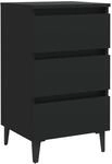 vidaXL Nachttisch mit Metallbeinen Schwarz 40x35x69 cm