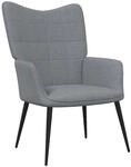 vidaXL Relaxsessel mit Hocker Hellgrau Stoff Modell 3