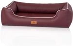 Knuffelwuff Hundebett Lovelock Orthop&auml;disch Kunstleder M-L 85 x 63cm Weinrot
