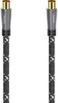 Hama Antennen-Kabel Koax-Stecker/Koax-Kupplung 120 dB Metall Grau-Schwarz 3 m