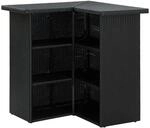 vidaXL Eck-Bartisch Schwarz 100x50x105 cm Poly Rattan