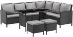Svita Madison Rattan-Lounge Ecksofa Rattan-Lounge Gartenm&ouml;bel-Set Schwarz