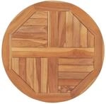 vidaXL Tischplatte Massivholz Teak Rund 2,5 cm 60 cm 48984