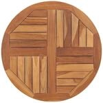 vidaXL Tischplatte Massivholz Teak Rund 2,5 cm 70 cm 48985