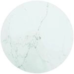 vidaXL Tischplatte Wei&szlig; &Oslash;30x0,8 cm Hartglas in Marmoroptik 322245