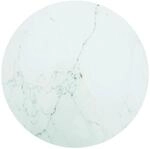 vidaXL Tischplatte Wei&szlig; &Oslash;90x1 cm Hartglas in Marmoroptik 322251