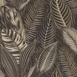 Rasch Vliestapete African Queen III Bl&auml;tter Mattschwarz 10,05 x 0,53 m