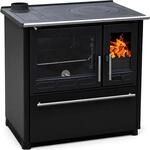 Plamen K&uuml;chenofen Holzherd 850 Glas Schwarz Linke Version und 8 kW