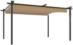 vidaXL Pavillon mit Ausziehbarem Dach 4x3 m Taupe