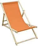 ECD Germany Liegestuhl Klappbar Orange aus Holz