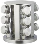 Relaxdays Gew&uuml;rzregal Edelstahl Silber Drehbar 21 cm x 19,5 cm x 19,5 cm 2 kg