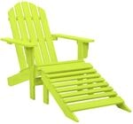 vidaXL Adirondack-Gartenstuhl mit Fu&szlig;teil Massivholz Tanne Gr&uuml;n 315866