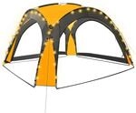 vidaXL Partyzelt mit LED und 4 Seitenw&auml;nden 3,6x3,6x2,3 m Gelb
