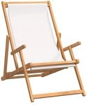 vidaXL Strandstuhl Klappbar Massivholz Teak Creme