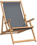 vidaXL Strandstuhl Klappbar Massivholz Teak Grau