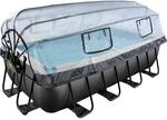 Exit Black Leather Pool Schwarz 400x200x100 cm Sandfilterp., Abdeckung, W&auml;rmep.
