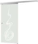 inova Glasschiebet&uuml;r Curved 755 x 2035 mm Komplettset mit Griffmuschel inkl.