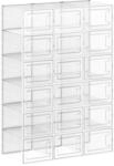 Songmics Schuhboxen 25 cm x 35 cm x 18,5 cm Transparent-Wei&szlig;