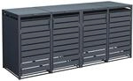 Westmann M&uuml;lltonnenbox Kubus Metall 4er Box 240, Anthrazit 116 x 264 x 80 cm
