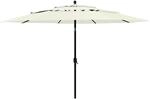 vidaXL Sonnenschirm mit Aluminium-Mast 3-Lagig Sandfarbe 3,5 m 313876