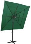 vidaXL Sonnenschirm mit Aluminium-Mast 4-Lagig Gr&uuml;n 250x250 cm 313821