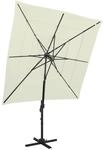vidaXL Sonnenschirm mit Aluminium-Mast 4-Lagig Sandfarben 250x250 cm 313820