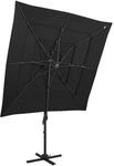 vidaXL Sonnenschirm mit Aluminium-Mast 4-Lagig Schwarz 250x250 cm 313826